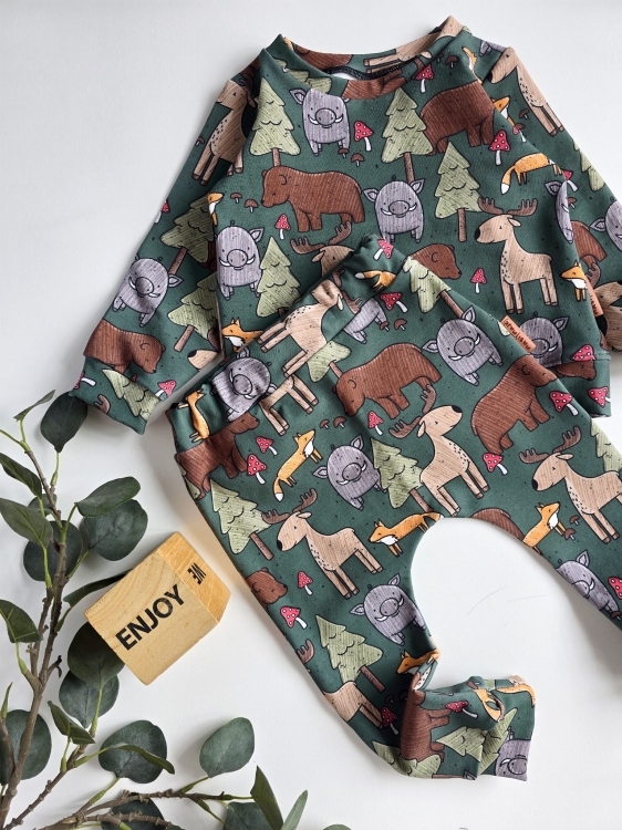 Bluza i spodnie z miękkiej bawełny – zestaw Dziki Las Total do przedszkola i na co dzień