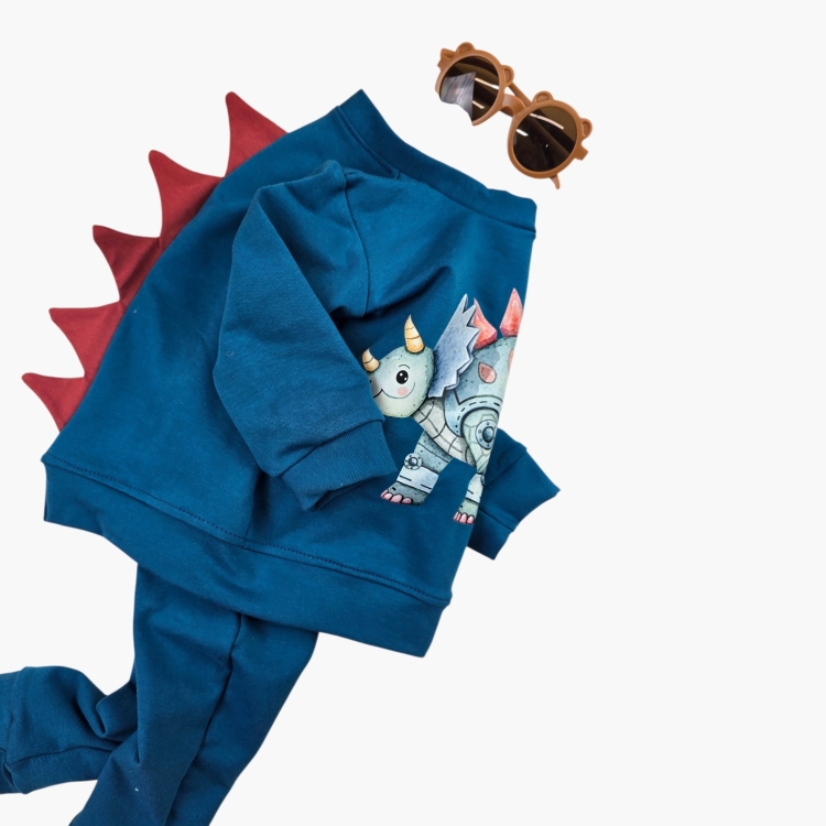 Dzianina bawełniana Oeko-Tex – komplet dziecięcy Dino Robo