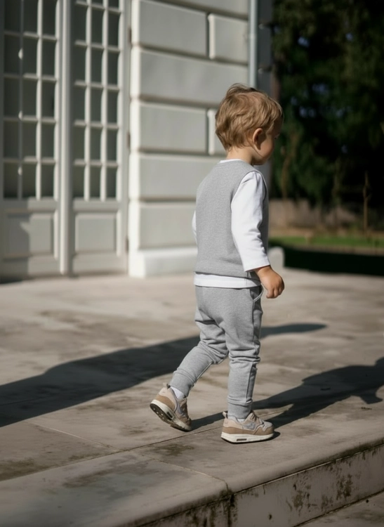 Chłopięcy zestaw wyjściowy szary – idealny strój na roczek lub wesele