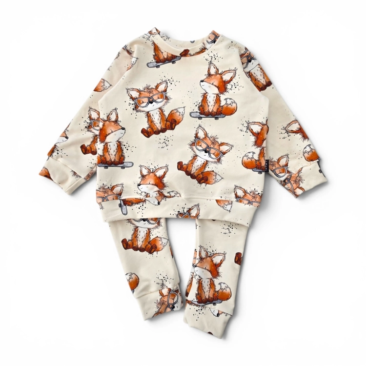Dres dziecięcy Liski komplet bluza i spodnie handmade Matimade