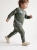 Komplet dresowy dziecięcy Dinozaury khaki bluza i spodnie baggy MatiMade