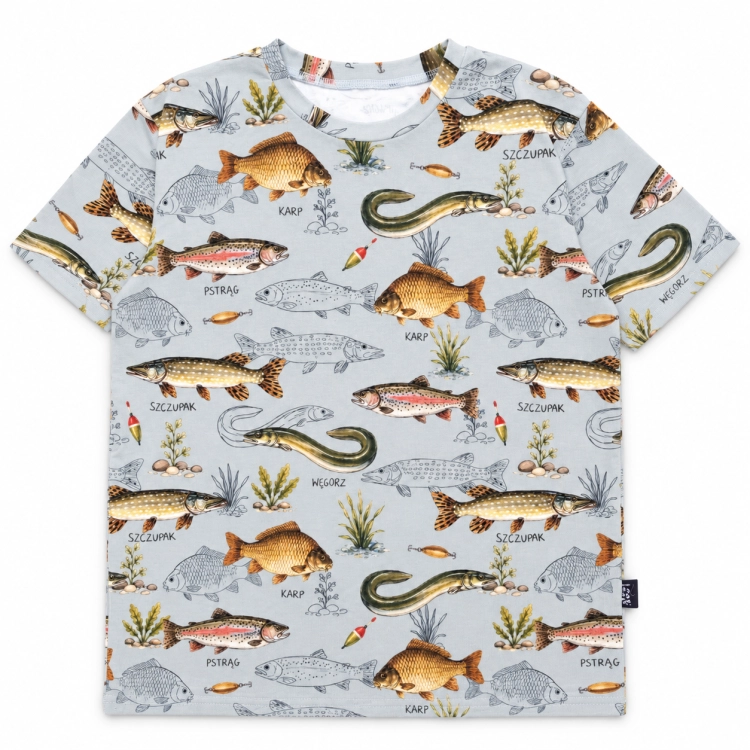 T-shirt dziecięcy Ryby dla małego wędkarza